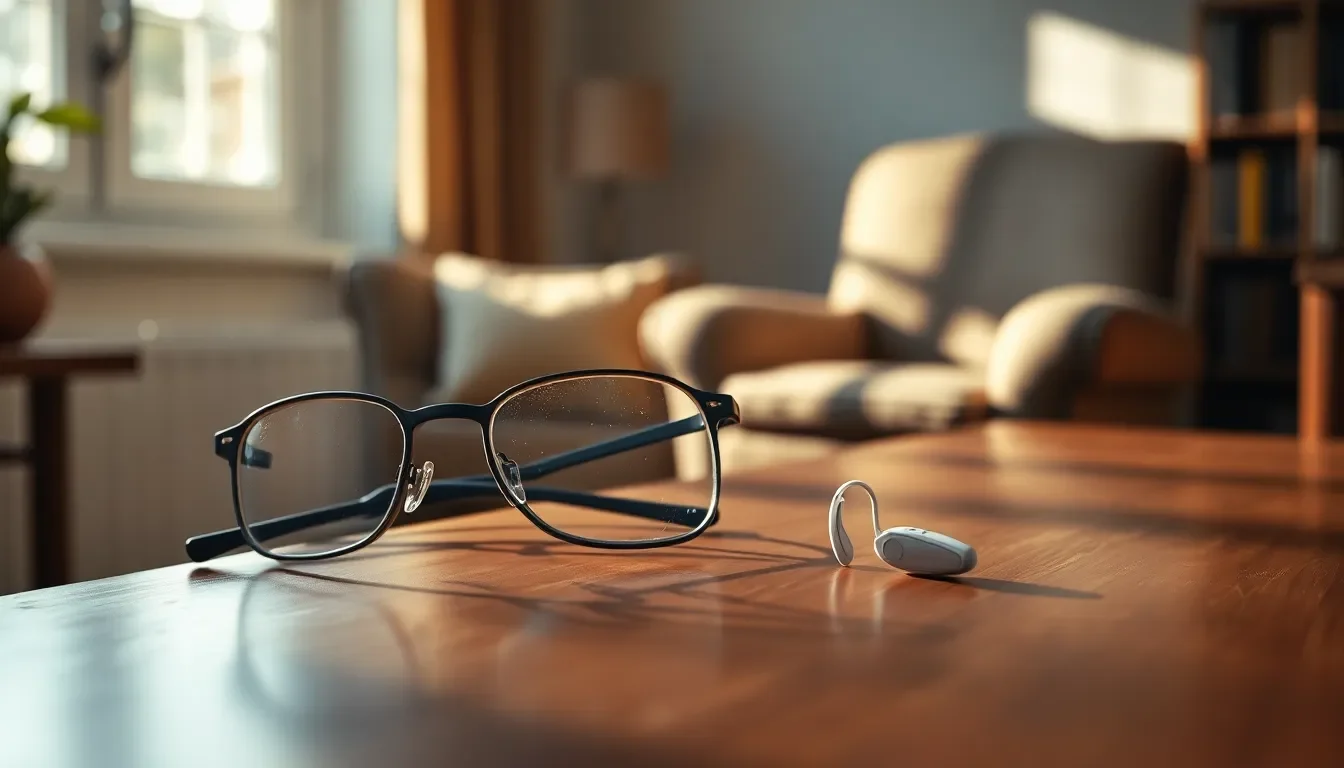 보청기를 착용한 어르신이 미소 짓는 모습